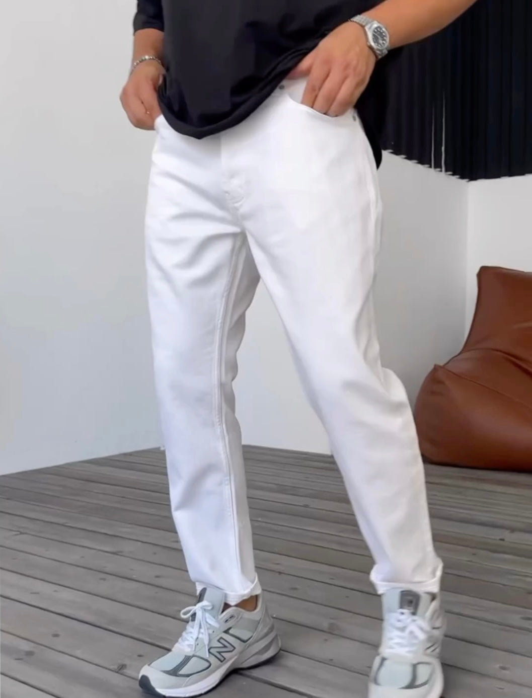 Classic White Denim Jeans