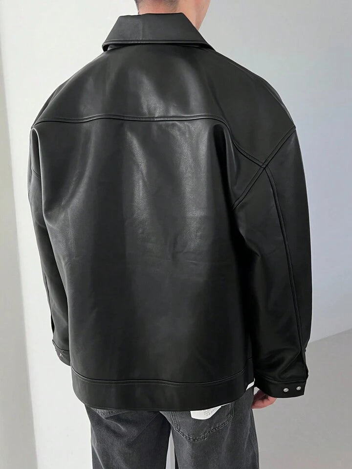 Classic Black Collar Leather Jacket – City Apparel Premium Collection