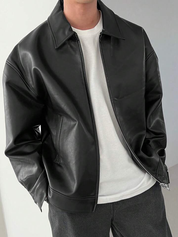 Classic Black Collar Leather Jacket – City Apparel Premium Collection