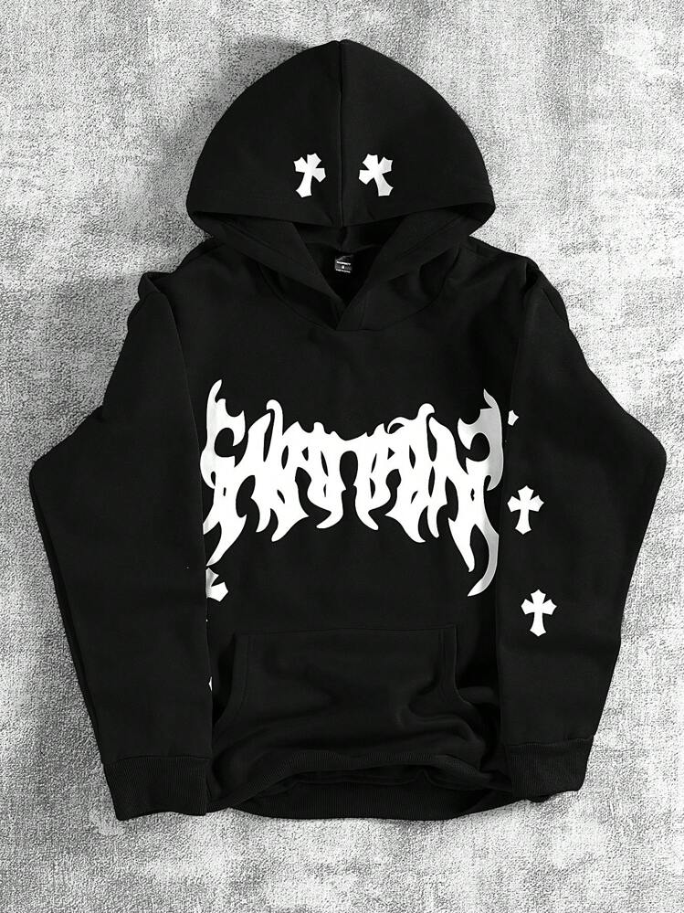 Cross Aesthetic Hoodie In Oversized Fit