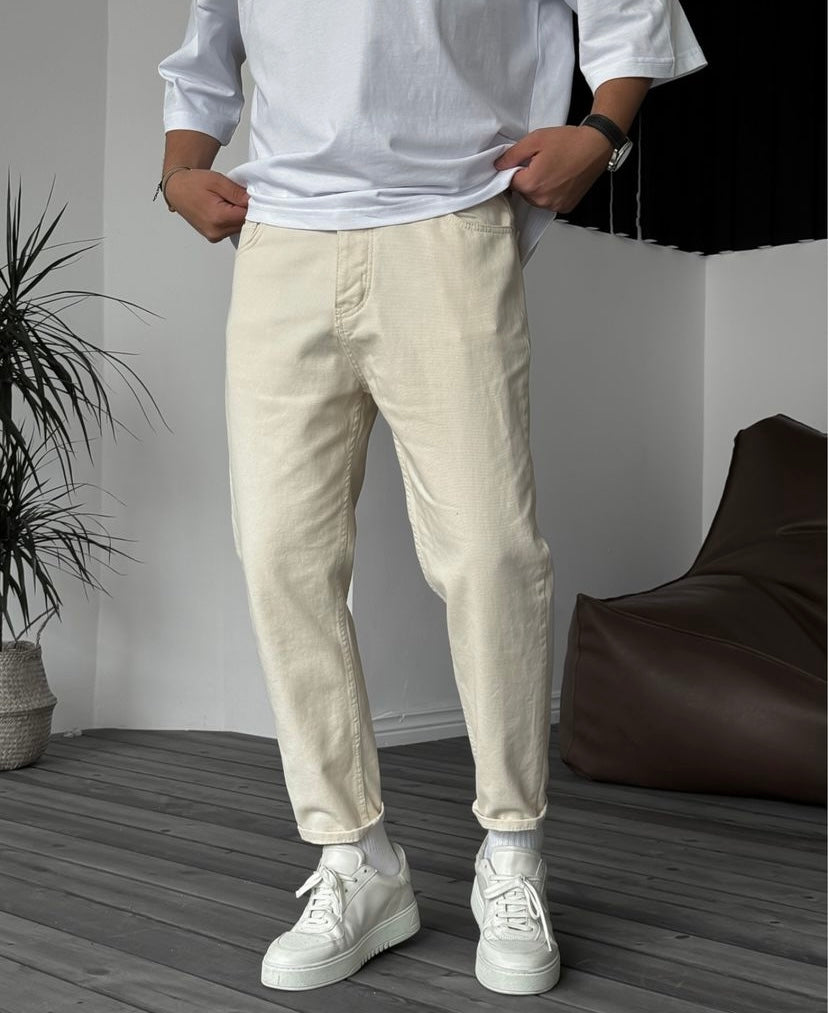 Retro Off-White Denim Jean