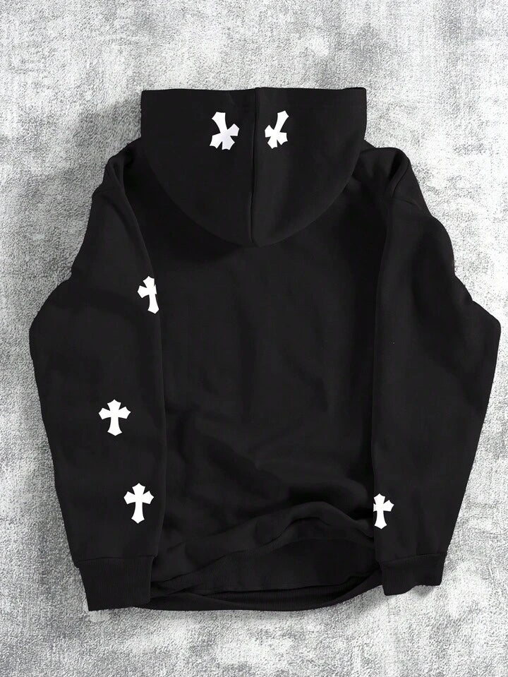 Cross Aesthetic Hoodie In Oversized Fit