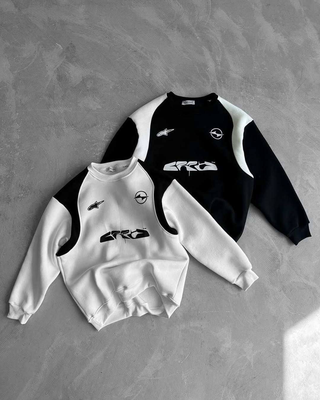 Dual-Tone Streetwear Sweatshirts – GRD x Opel Inspired Aesthetic Sweatshirt