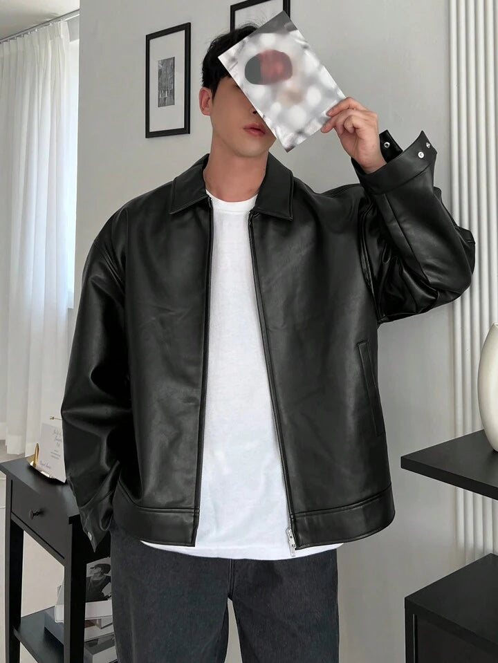 Classic Black Collar Leather Jacket – City Apparel Premium Collection