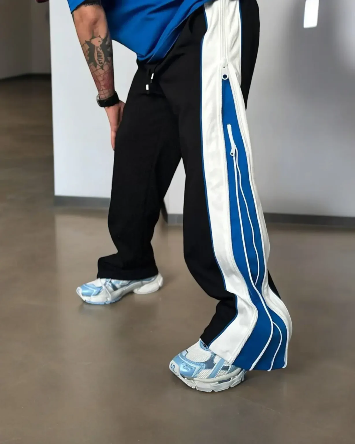 Zipped Sweatpants In Straight Fit
