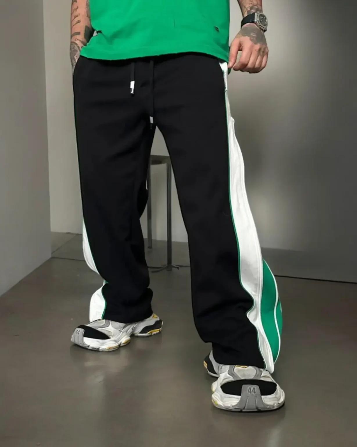 Zipped Sweatpants In Straight Fit
