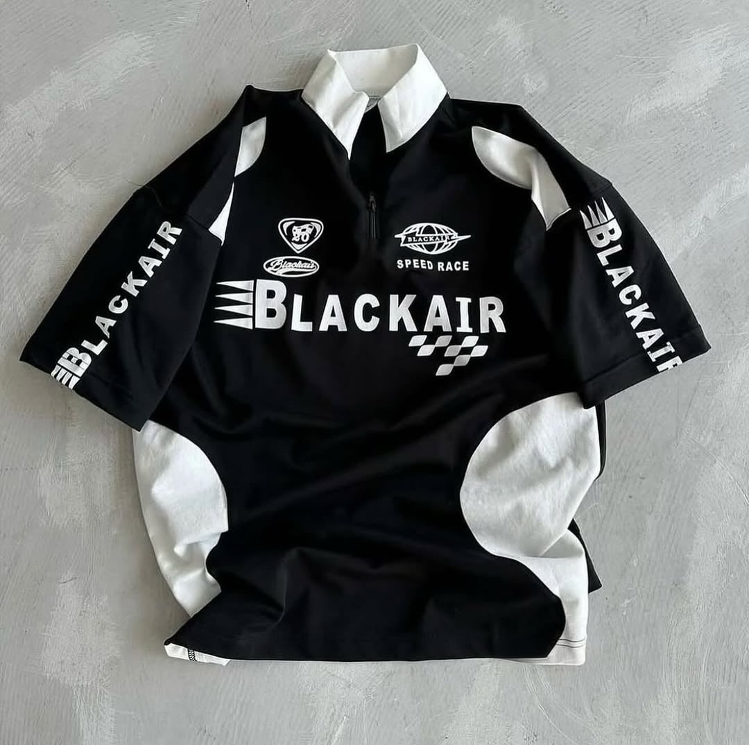 Bike Racing Black Air Aesthetic Half Sleeve Tshirt