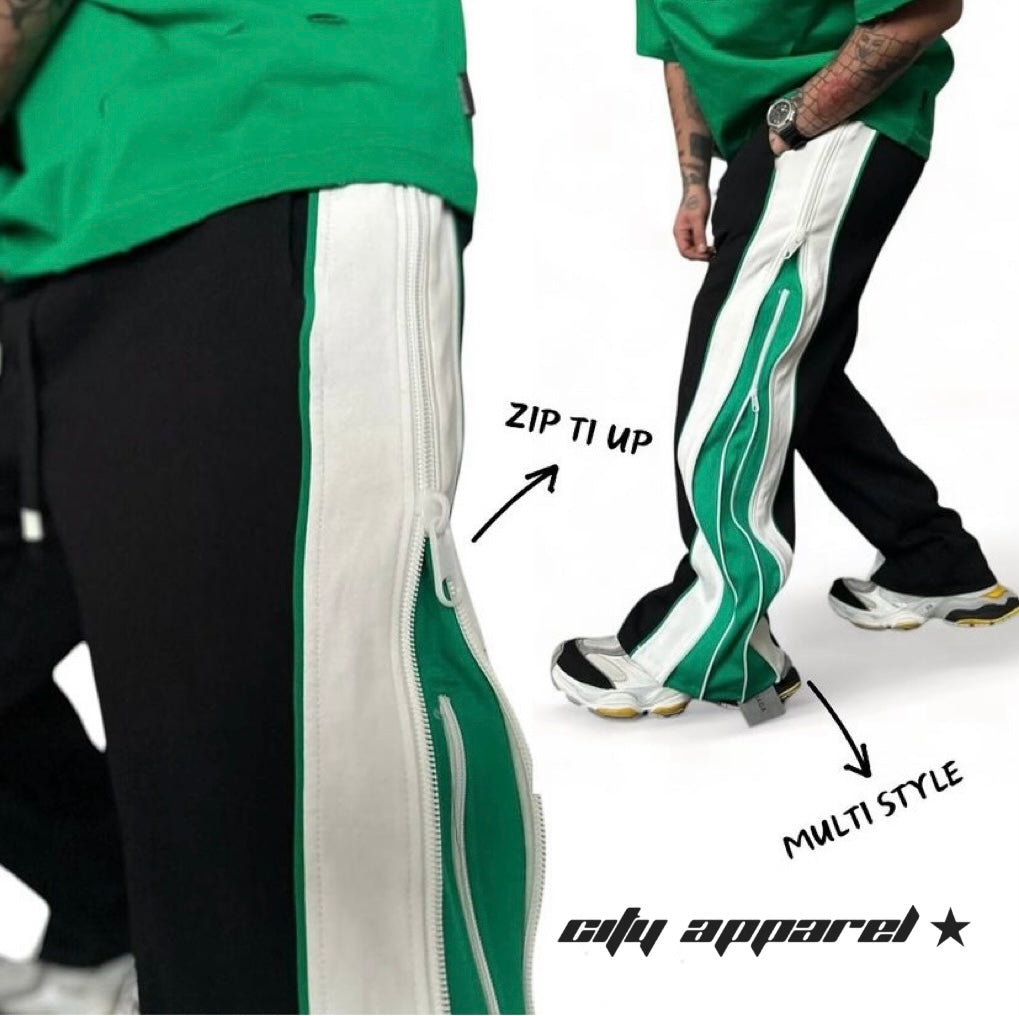 Zipped Sweatpants In Straight Fit