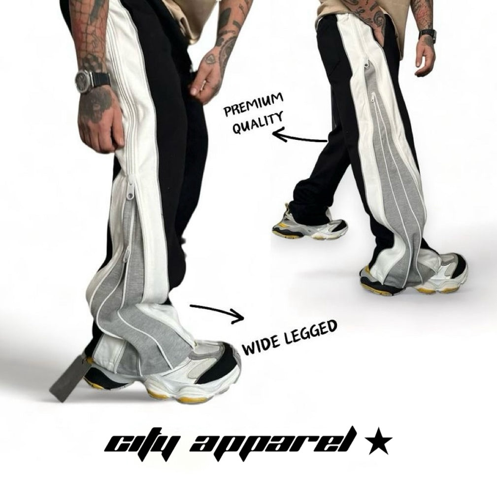 Zipped Sweatpants In Straight Fit