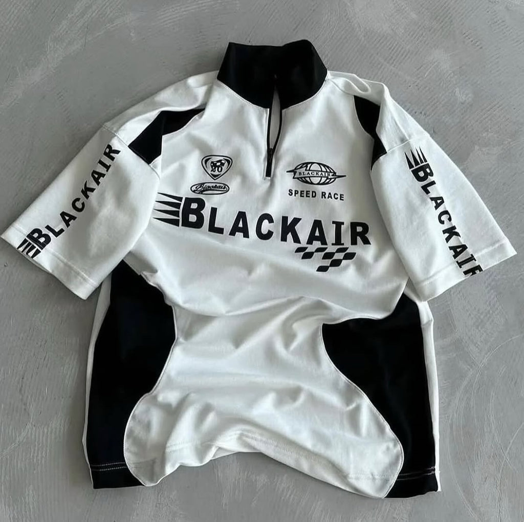 Bike Racing Black Air Aesthetic Half Sleeve Tshirt