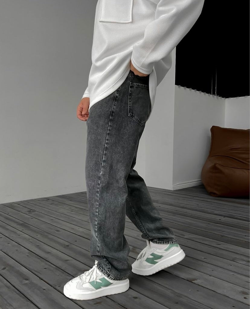 Vintage Charcoal Black Denim Jeans