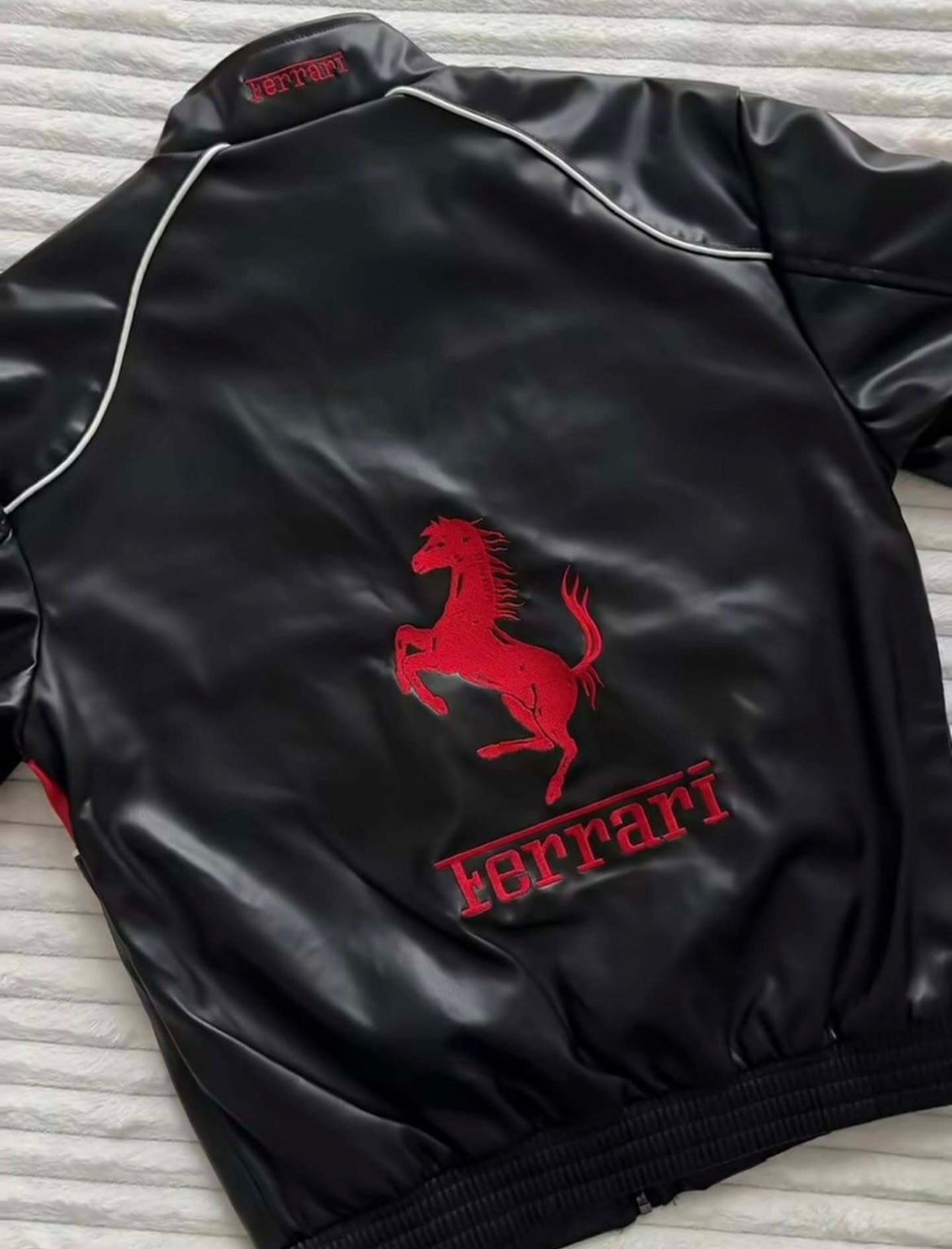 Ferrari Leather Jacket – Premium F1 Racing Style | City Apparel