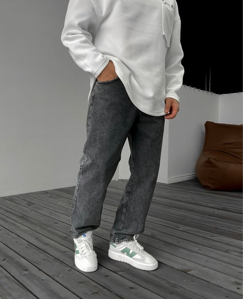 Vintage Charcoal Black Denim Jeans