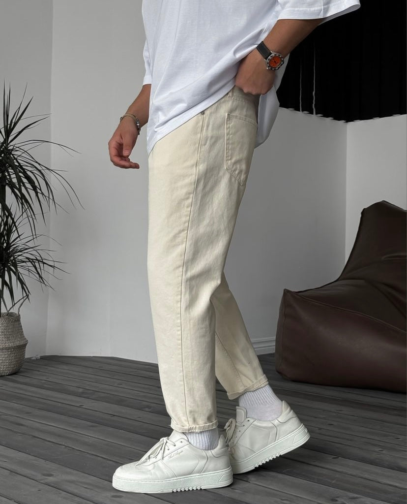 Retro Off-White Denim Jean