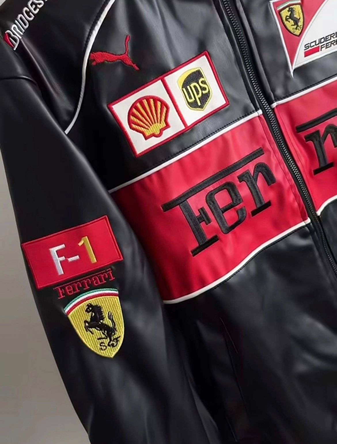 Ferrari Leather Jacket – Premium F1 Racing Style | City Apparel