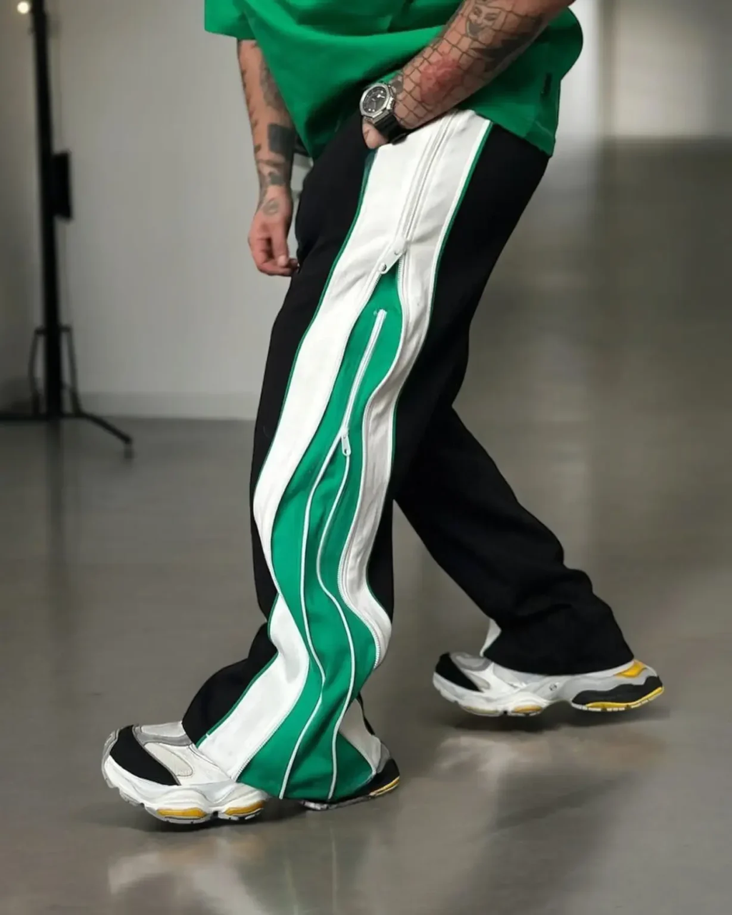Zipped Sweatpants In Straight Fit