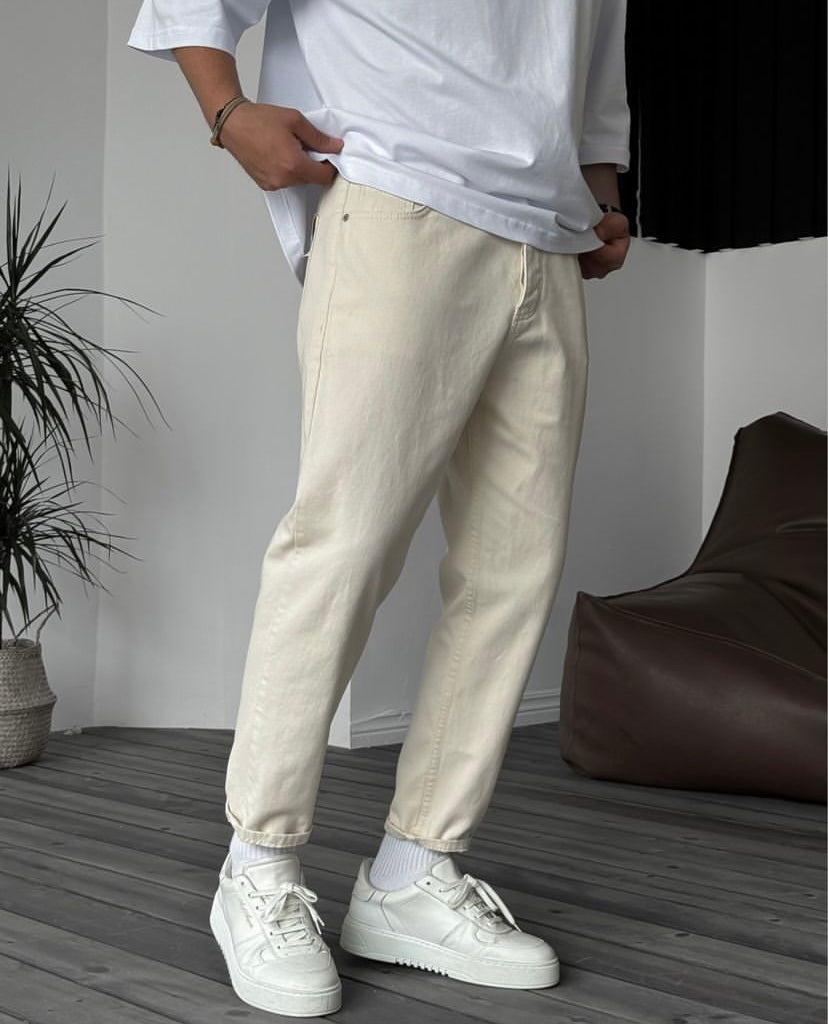 Retro Off-White Denim Jean