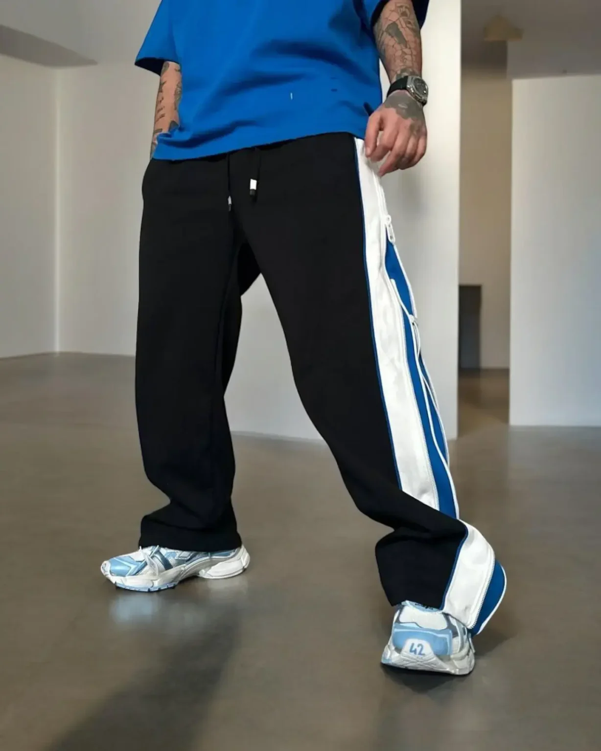 Zipped Sweatpants In Straight Fit