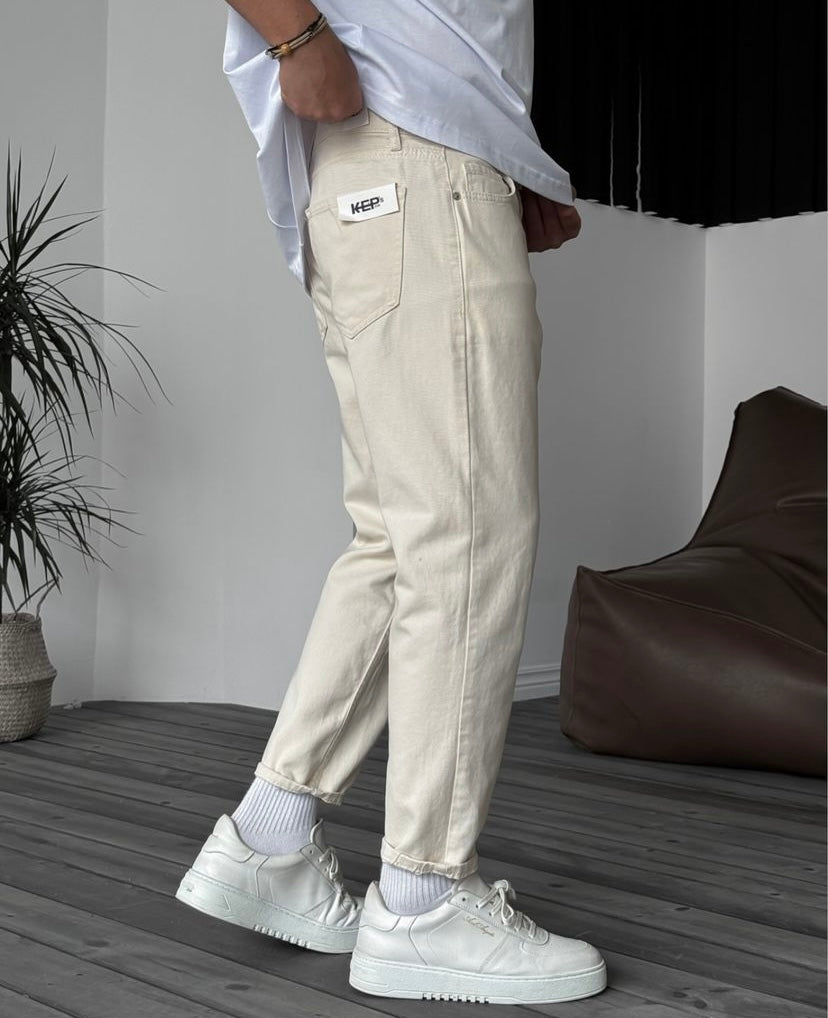 Retro Off-White Denim Jean