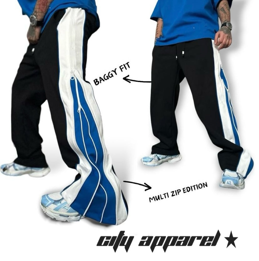 Zipped Sweatpants In Straight Fit